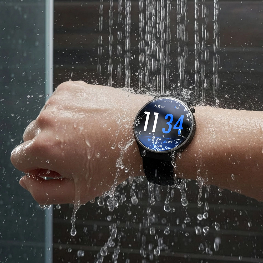 3mk Altora Everyday Slim, smartwatch odporny na wodę z normą IP68, praktyczny, czarny