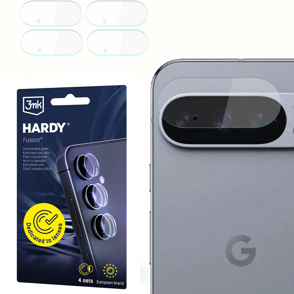 4x Szkło hybrydowe na soczewki aparatu, 3mk Hardy Fusion Lens Protection do Google Pixel 10