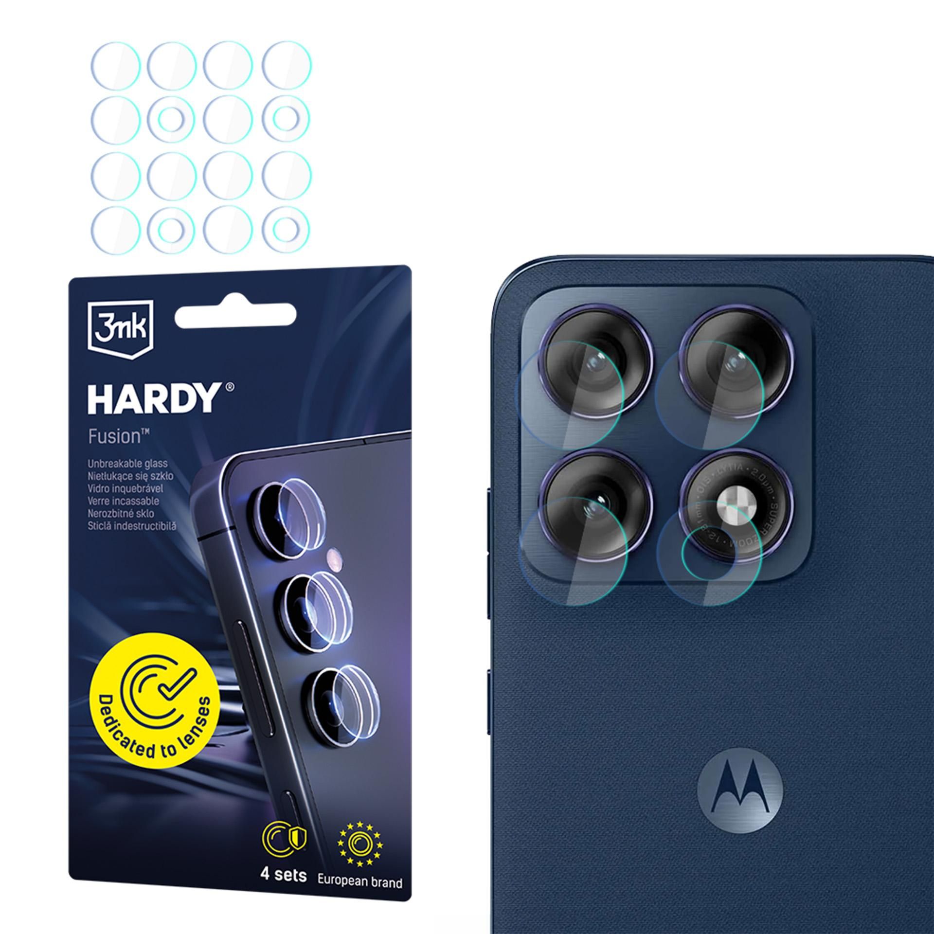 4x Szkło hybrydowe na soczewki aparatu, 3mk Hardy Fusion Lens Protection do Motorola Edge 70 Pro