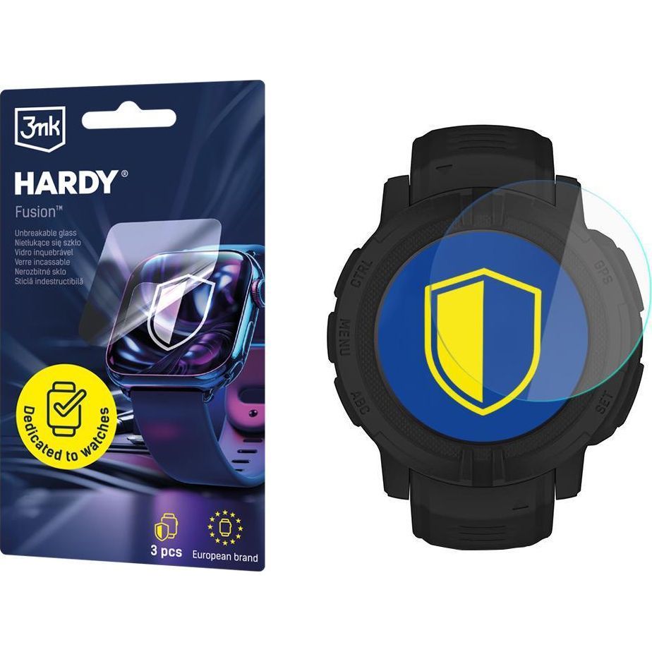 3mk Hardy Fusion Watch Protection, superwytrzymałe szkło hybrydowe chroni ekran zegarka, przezroczyste