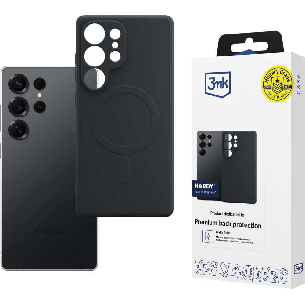 3mk Hardy Haptica MagCase, magnetyczne etui mocna ochrona soft touch komfort, null