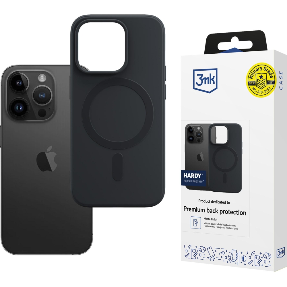 3mk Hardy Haptica MagCase, magnetyczne etui mocna ochrona soft touch komfort, null