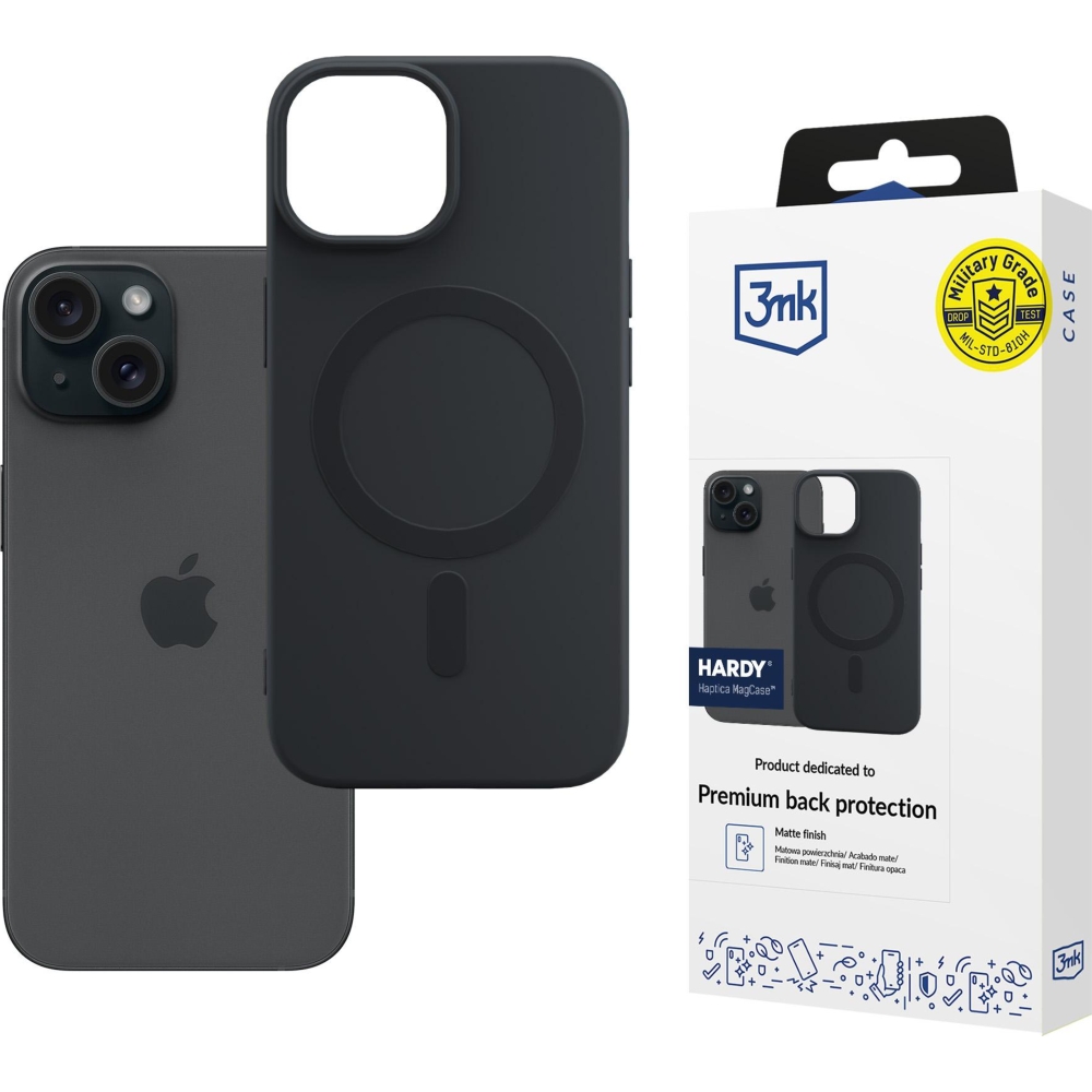 3mk Hardy Haptica MagCase, magnetyczne etui mocna ochrona soft touch komfort, null