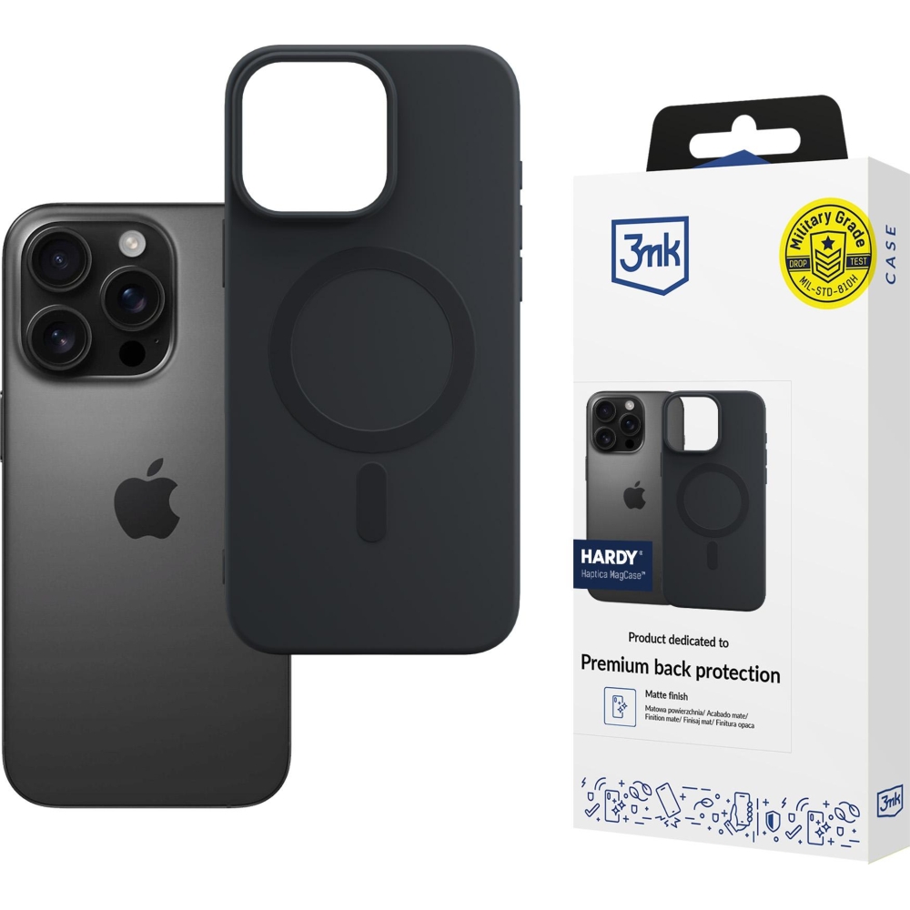3mk Hardy Haptica MagCase, magnetyczne etui mocna ochrona soft touch komfort, null