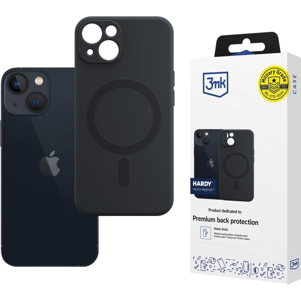 3mk Hardy Haptica MagCase, magnetyczne etui mocna ochrona soft touch komfort, czarne