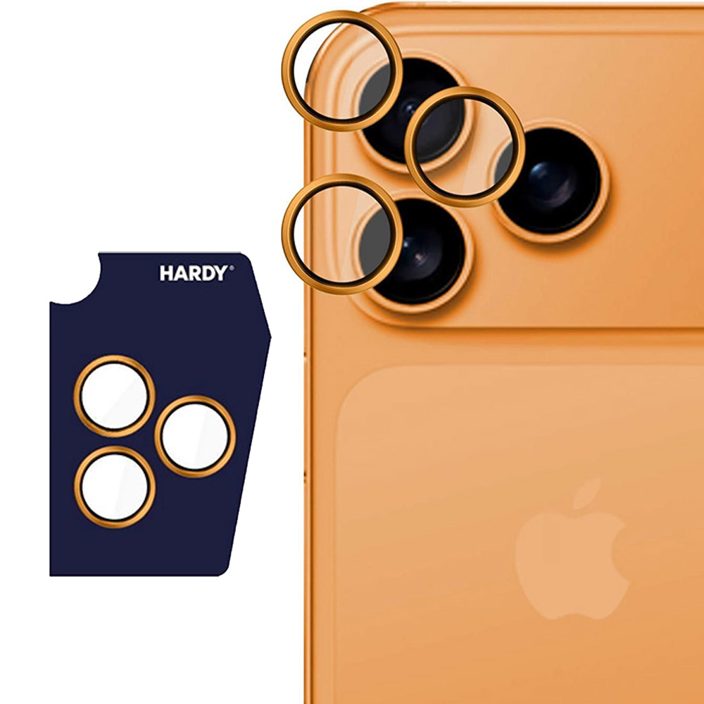 Osłony na aparat 3mk HARDY Lens Protection Pro 1 zestaw dla iPhone 17 Pro Max / 17 Pro, pomarańczowe