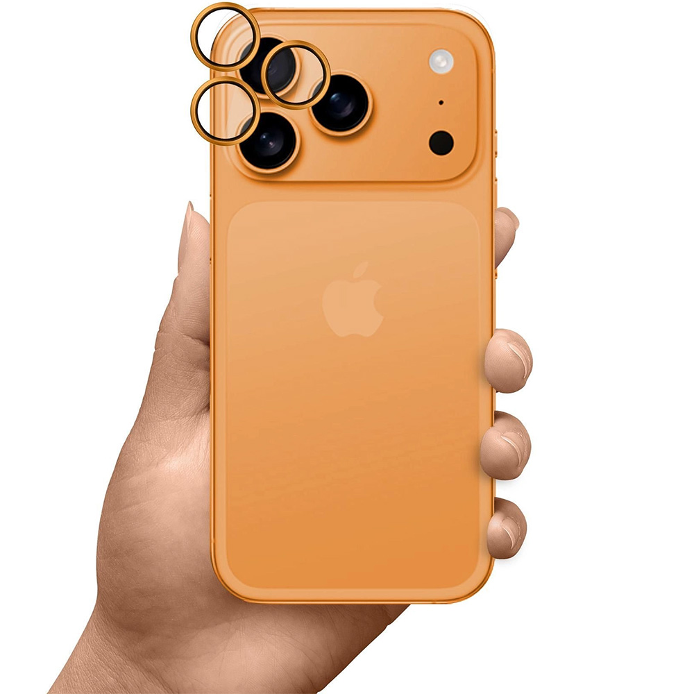 Osłony na aparat 3mk HARDY Lens Protection Pro 1 zestaw dla iPhone 17 Pro Max / 17 Pro, pomarańczowe