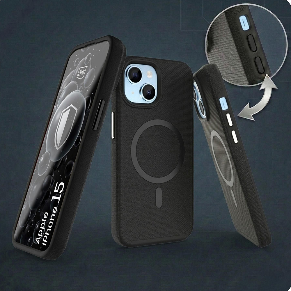 Etui 3mk Hardy Shockproof MagCase do MagSafe do iPhone 15, czarne