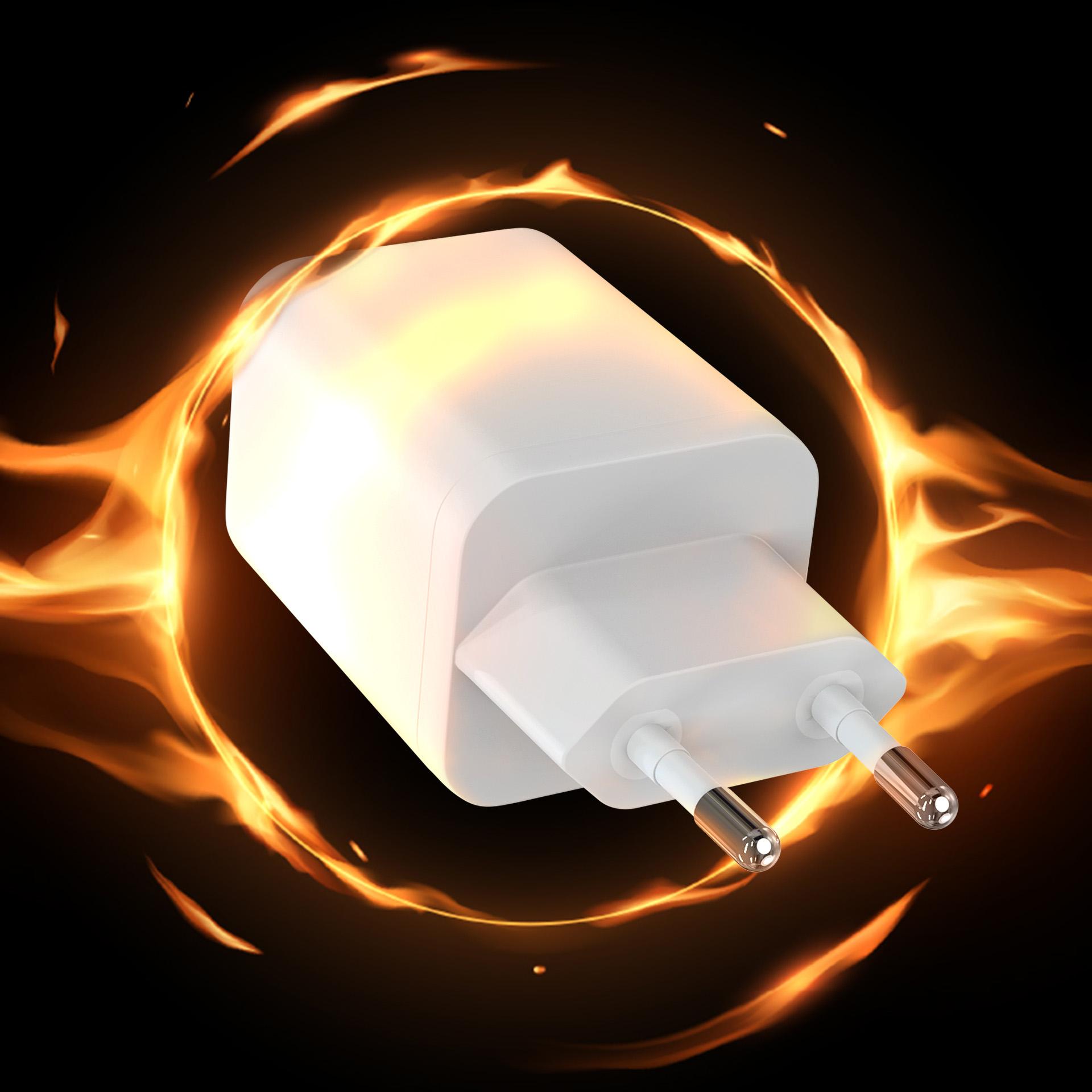 Ładowarka sieciowa GaN, 2x USB-C, PD 45W AVS, 3mk Hyper Charger, biała