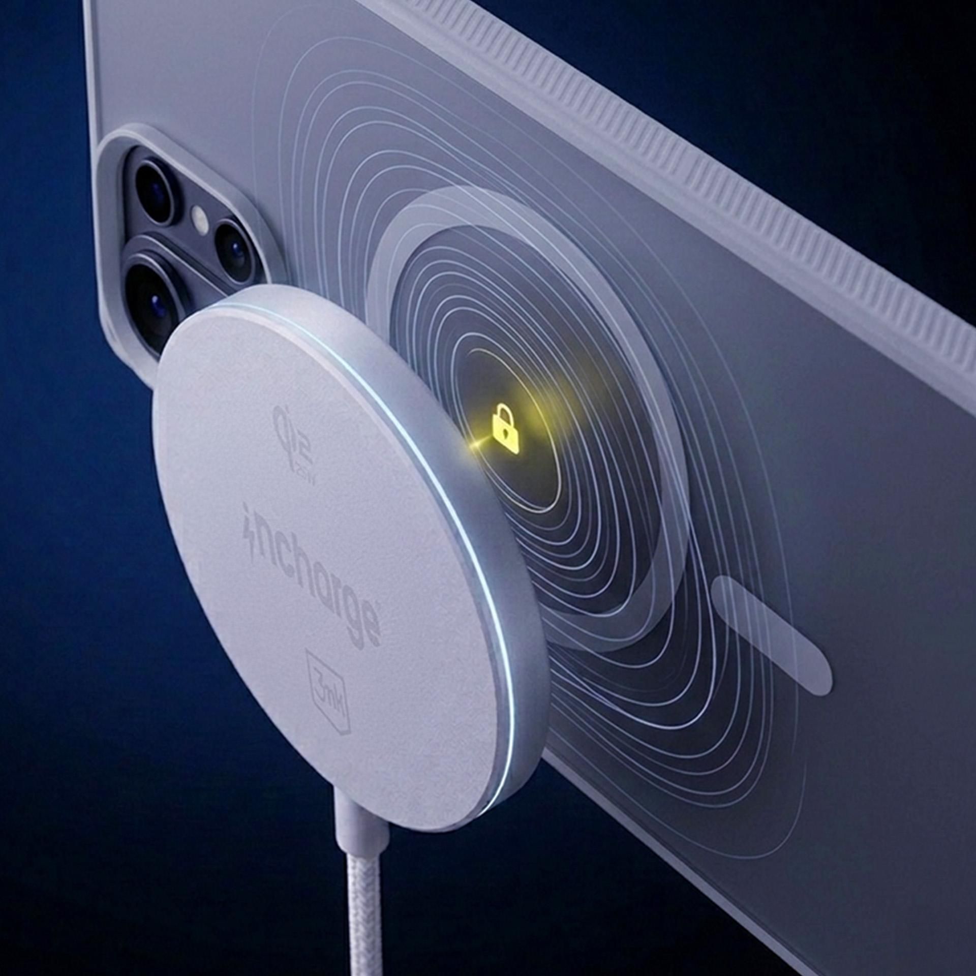 Ładowarka indukcyjna 3mk incharge Align Qi2.2 25W for Android, biała