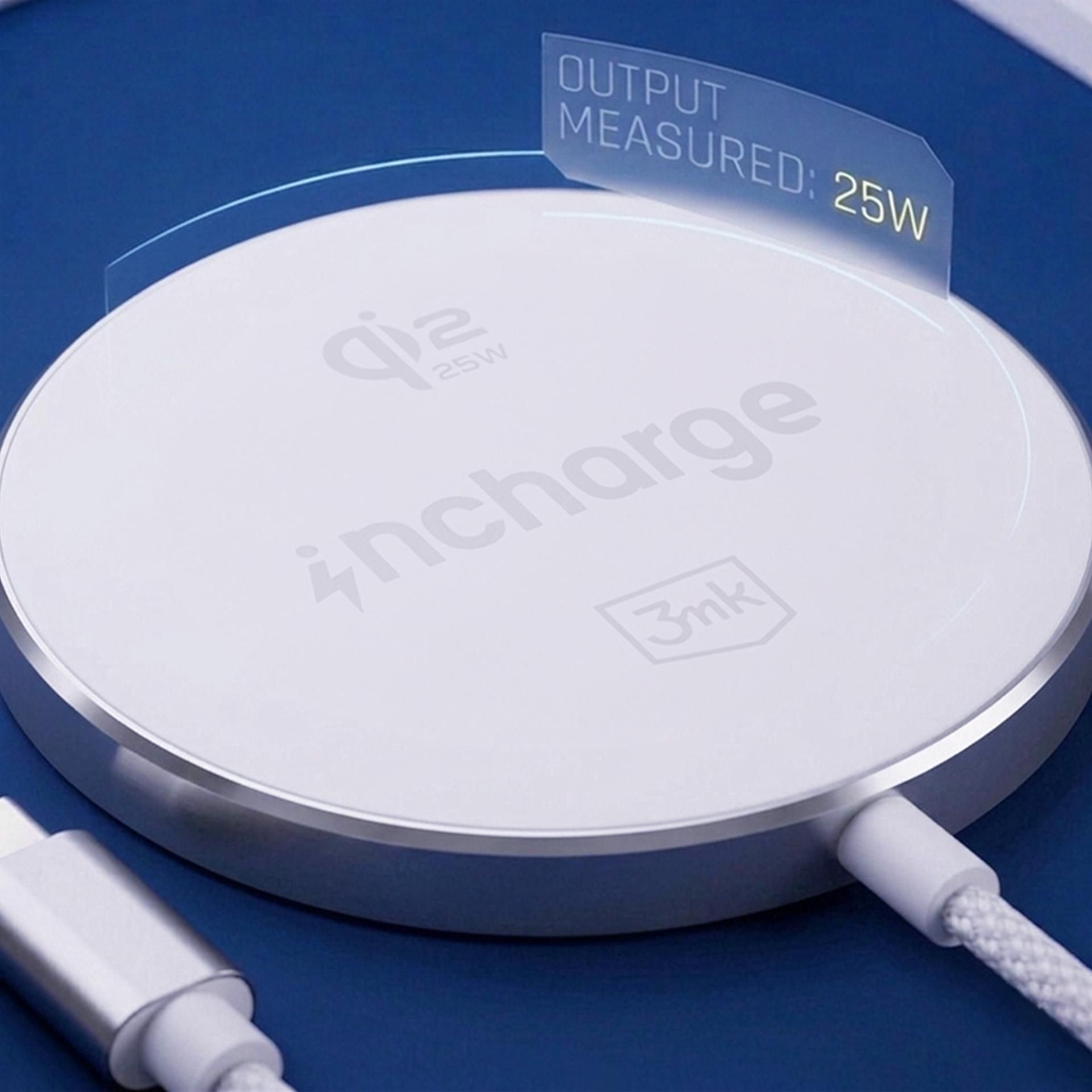 Ładowarka indukcyjna 3mk incharge Align Qi2.2 25W for Apple do MagSafe, biała