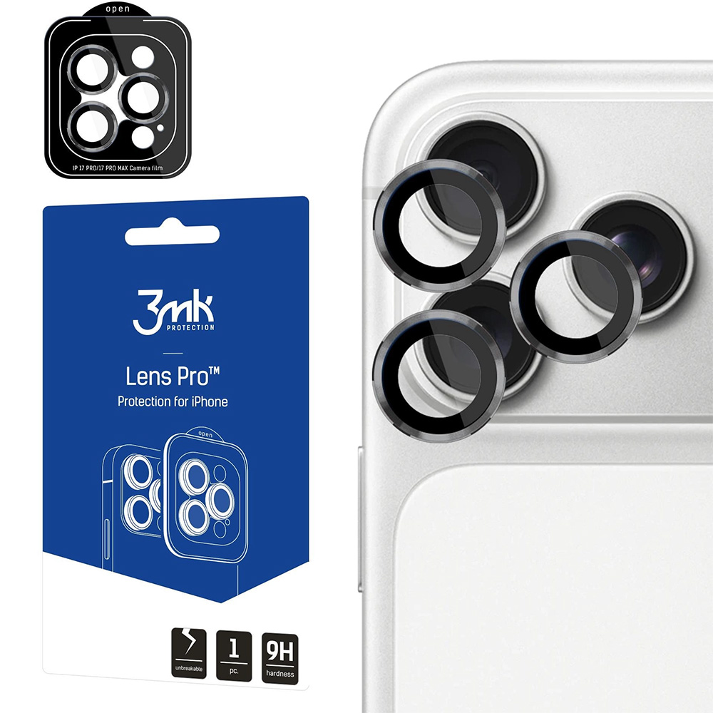 Osłona na aparat 3mk Lens Protection Pro do iPhone 17 Pro Max / 17 Pro, szara