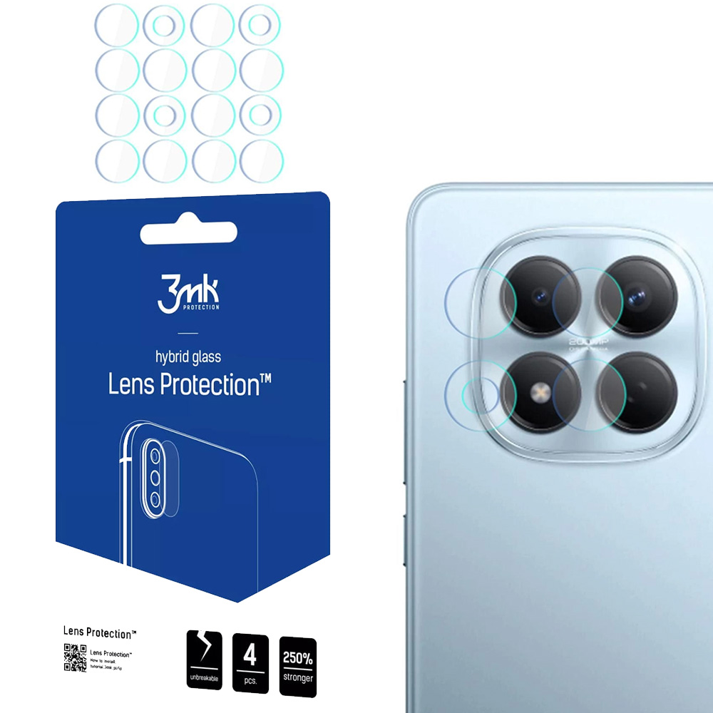 Osłona na aparat 3mk Lens Protection do Xiaomi Redmi Note 15 Pro 4G / Redmi Note 15 Pro 5G / Redmi Note 15 Pro Plus 5G, 4 zestawy