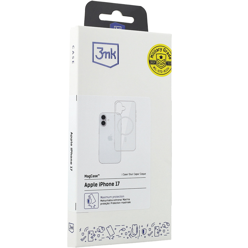 Oryginalne etui MagCase z MagSafe od marki 3mk dla iPhone 17, przezroczyste