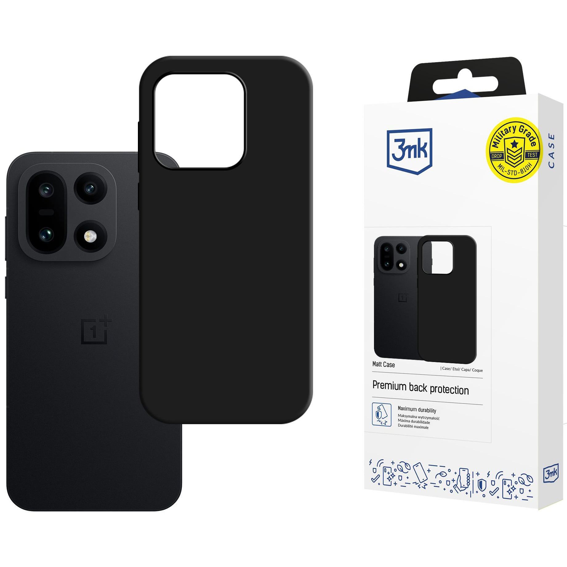 Etui matowe 3mk Matt Case do OnePlus 15, czarne matowe.