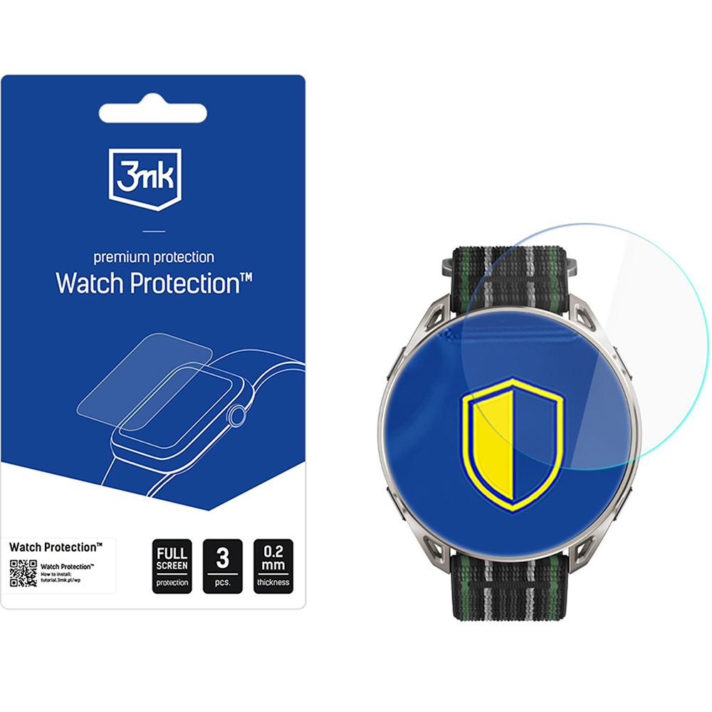 Szkło hybrydowe 3mk Watch Protection do Amazfit Cheetah 2 Ultra, 3 sztuki