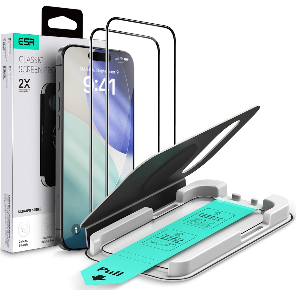 Szkło hartowane z ramką pozycjonującą ESR UltraFit Tempered Glass do Apple iPhone Air, 2 sztuki
