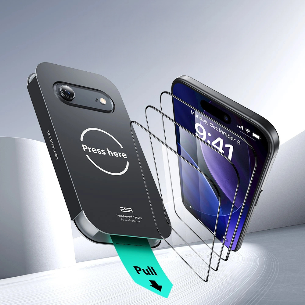 Szkło hartowane z ramką pozycjonującą ESR UltraFit Tempered Glass do Apple iPhone Air, 2 sztuki
