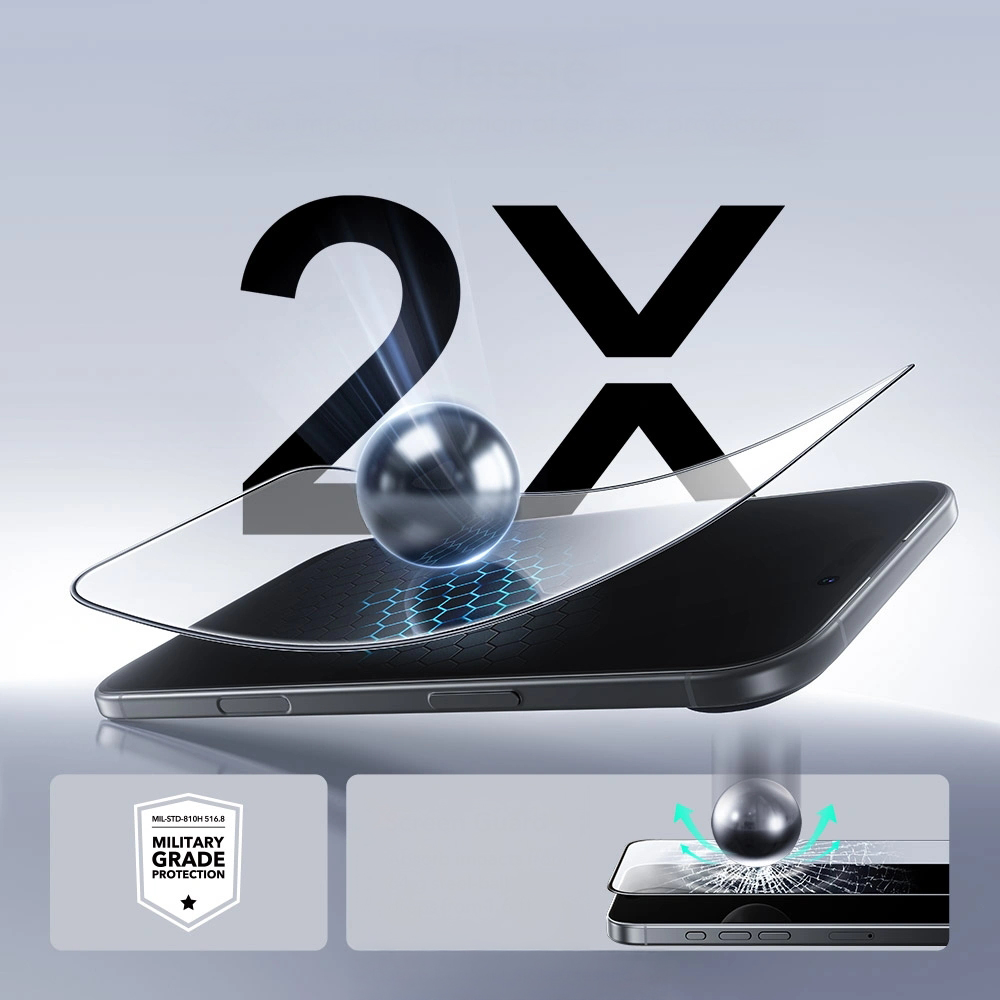 Szkło hartowane z ramką pozycjonującą ESR UltraFit Tempered Glass do Apple iPhone Air, 2 sztuki