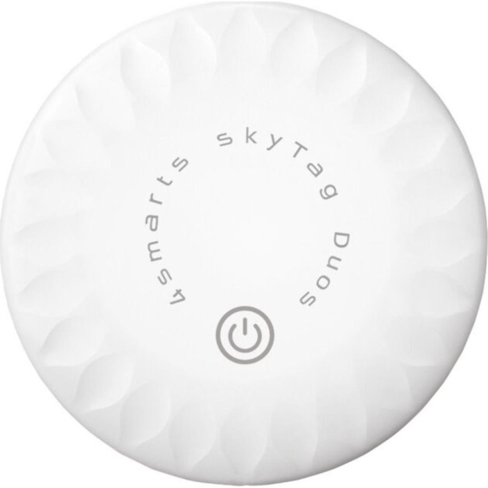 Biały lokalizator 4smarts SkyTag Duos z przyciskiem zasilania