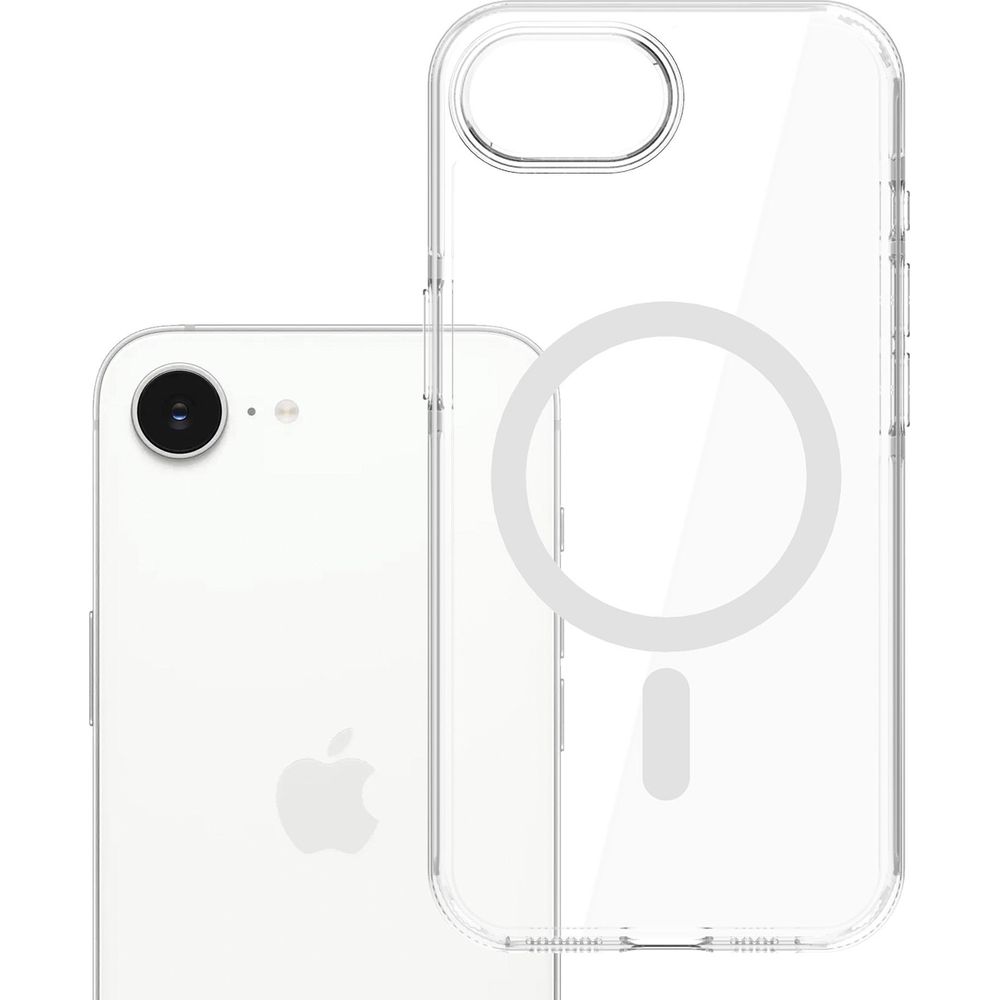 Etui 3mk EverClear MagCase do MagSafe do iPhone 16e, przezroczyste z białym, ochrona przed upadkami Military Grade, solidne zabezpieczenie