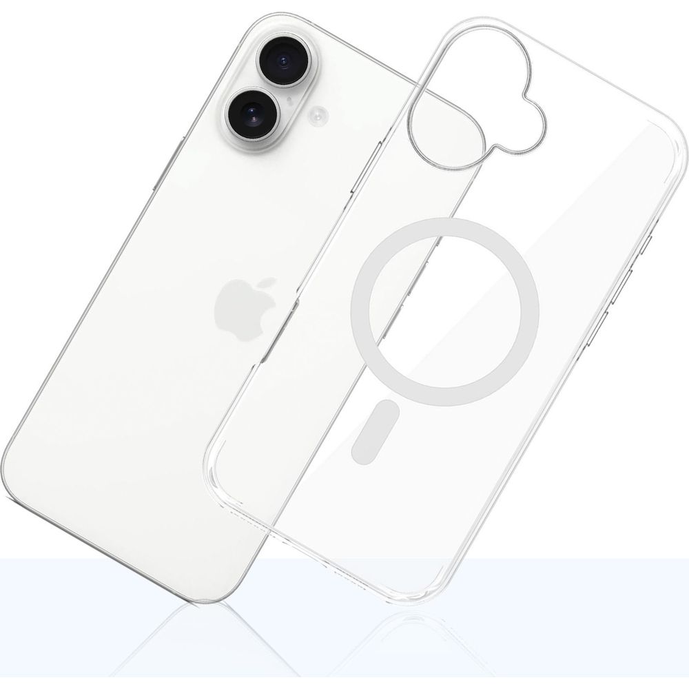 Etui 3mk EverClear MagCase do MagSafe do iPhone 16 Plus, przezroczyste z białym, precyzyjne przyciski i wygodna obsługa, ergonomiczne krawędzie