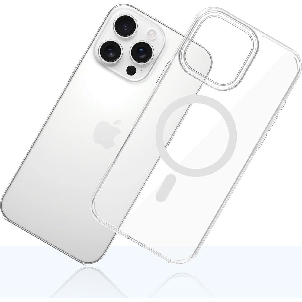 Etui 3mk EverClear MagCase do MagSafe do iPhone 16 Pro Max, przezroczyste z białym, precyzyjne przyciski i wygodna obsługa, ergonomiczne krawędzie