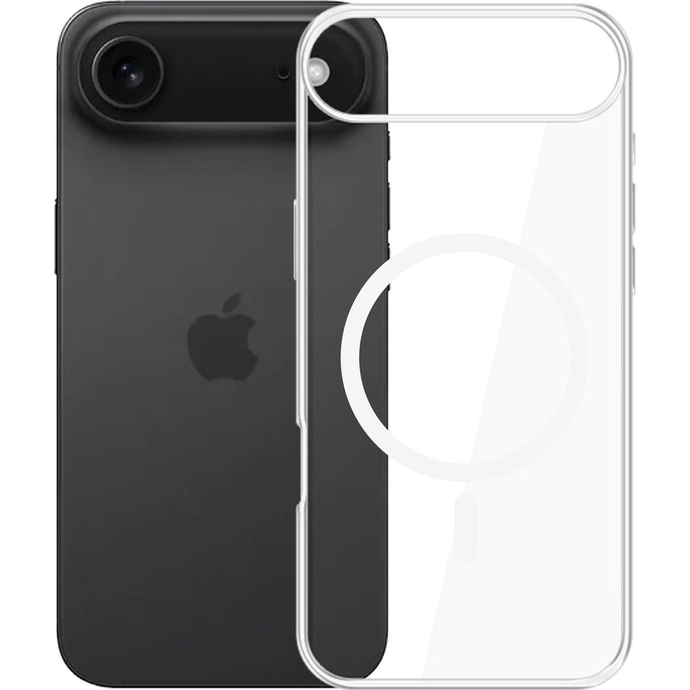 Etui 3mk EverClear MagCase do MagSafe do iPhone Air, przezroczyste z białym, stabilne mocowanie do MagSafe, komfortowe ładowanie