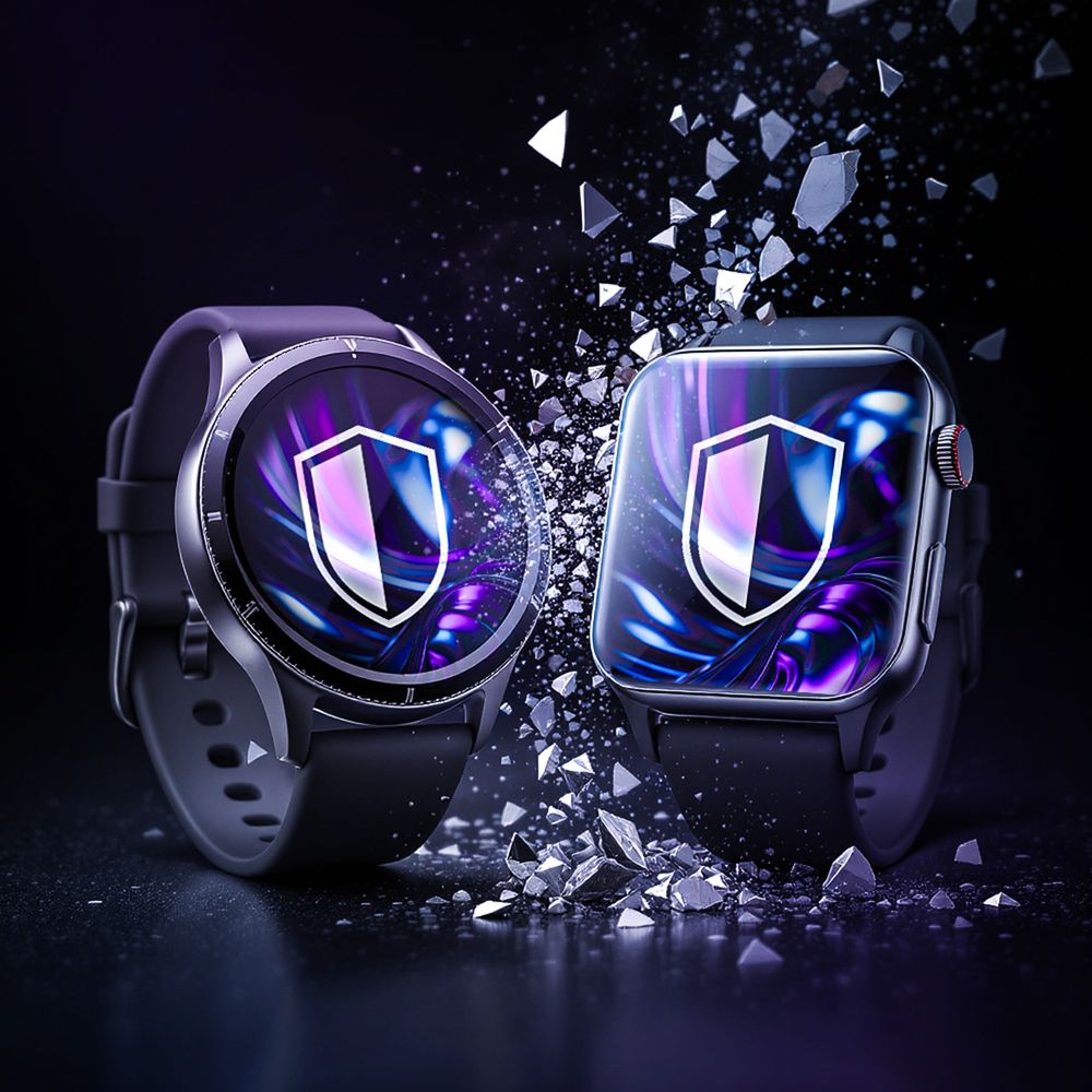 3mk Hardy Fusion Watch Protection, funkcjonalna hybryda folii i szkła na smartwatch, przezroczyste