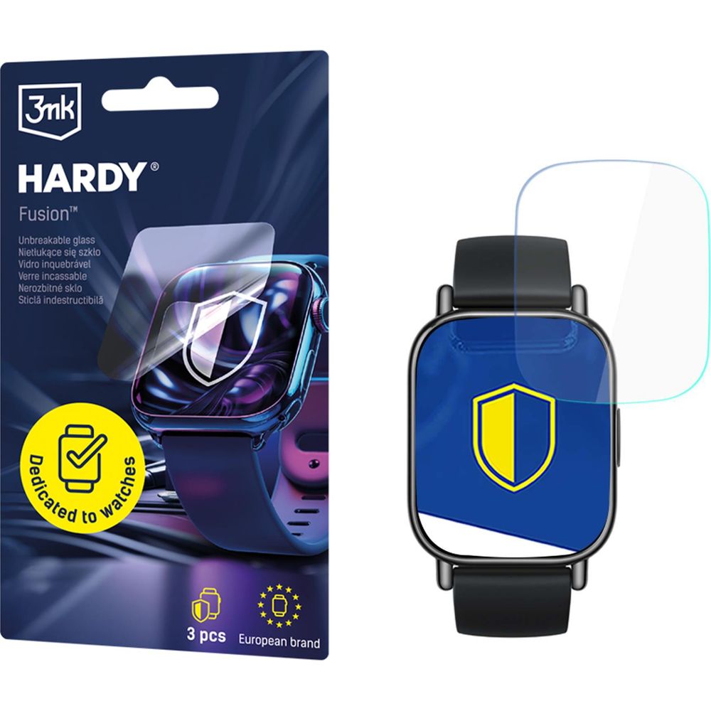 3mk Hardy Fusion Watch Protection, superwytrzymałe szkło hybrydowe chroni ekran zegarka, przezroczyste