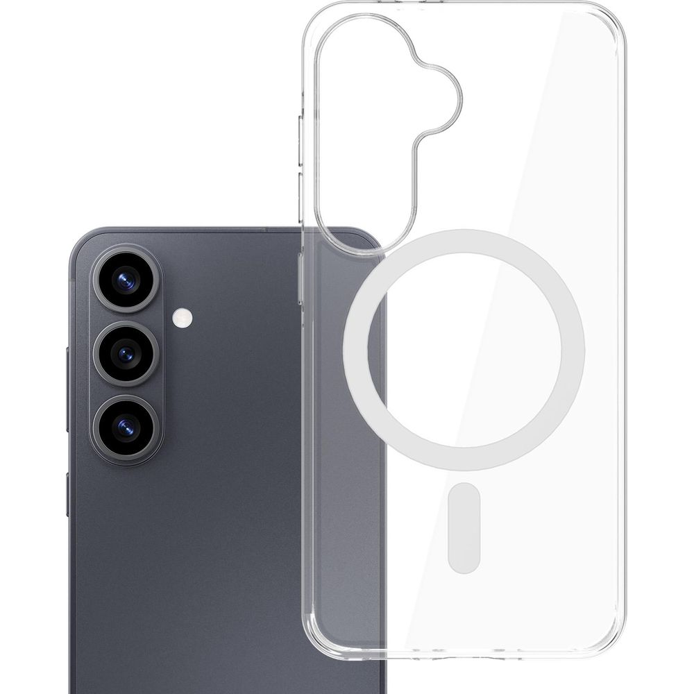 Etui 3mk EverClear MagCase do MagSafe do Galaxy S26, przezroczyste z białym, ochrona przed upadkami Military Grade, solidne zabezpieczenie