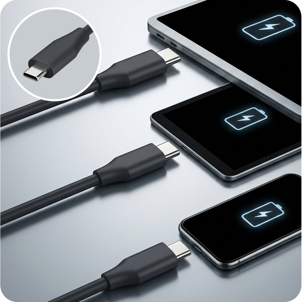 3mk HARDY® Laptop Power Adapter™, kompatybilny z USB-C Thunderbolt 3, uniwersalny, czarny