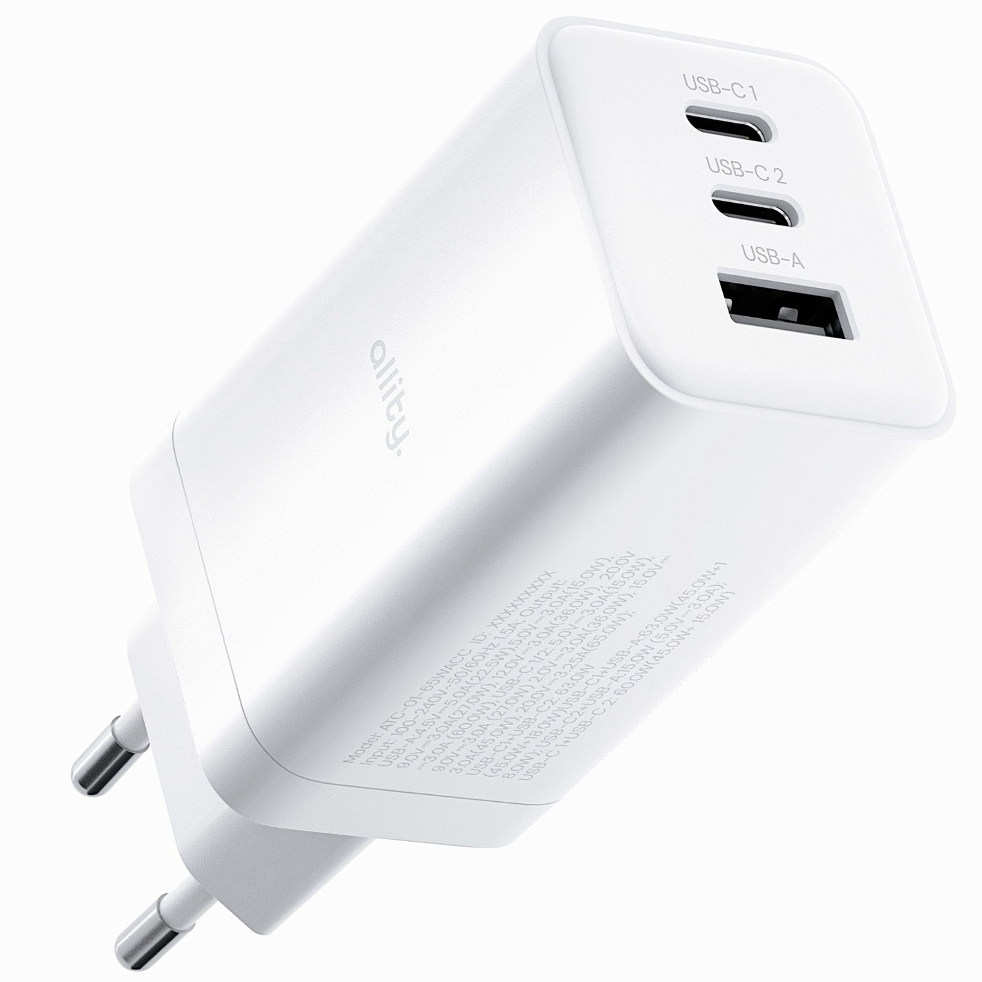 Ładowarka sieciowa GaN Allity ATC-01-65WACC 65 W PD QC