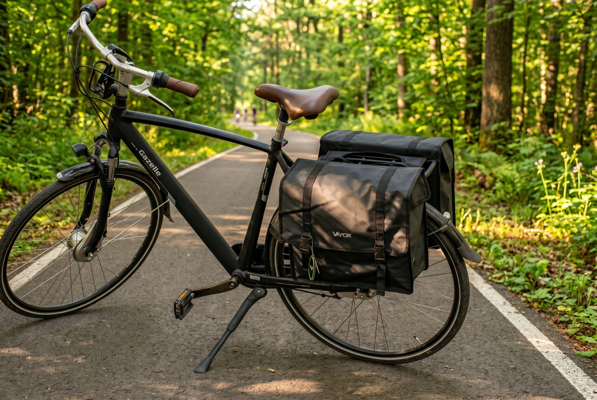 Podwójna sakwa rowerowa Vayox VA0446 40L zamontowana na bagażniku