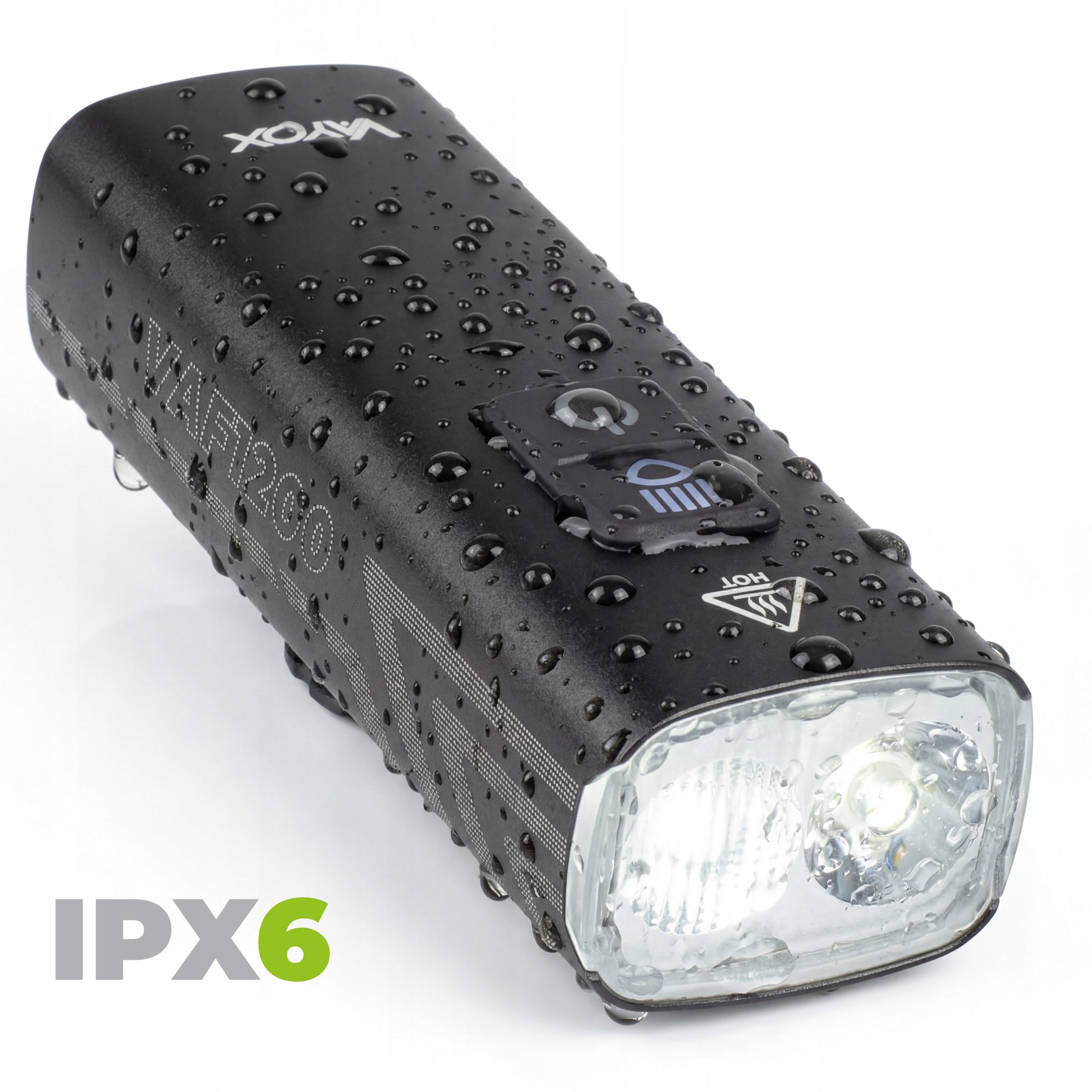 Wodoodporna aluminiowa lampka rowerowa Vayox VAF1200 IPX6 z mocowaniem Garmin
