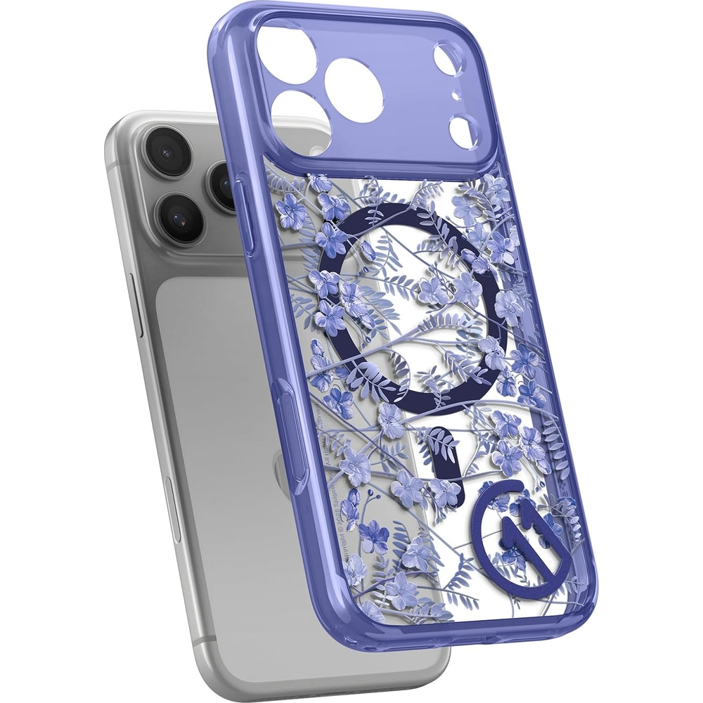 Przezroczysto-wzorzyste etui Spigen Ultra Hybrid T Mag CC do iPhone 17 Pro