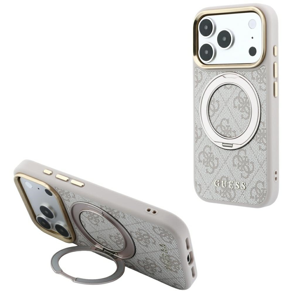 Guess Ring Stand 360 4G Classic Logo eleganckie modne etui ochronne pokrowiec do telefonu premium różowe