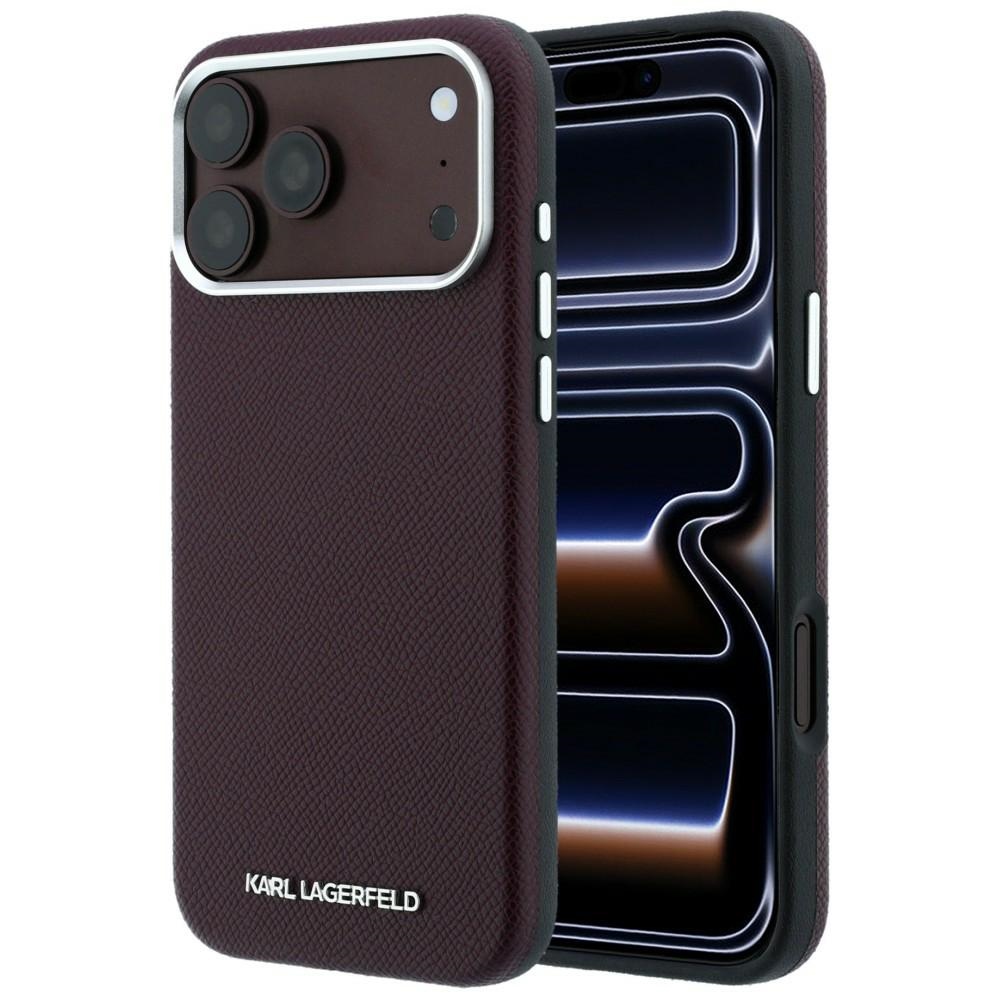 Karl Lagerfeld Grained Elongated Logo designerska obudowa zabezpieczająca telefon modne etui ochronne plecki burgundowe