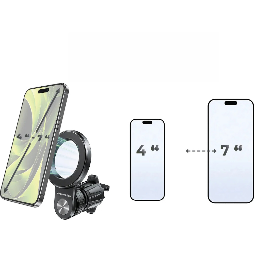 Uchwyt samochodowy MagSafe Mobile Origin CA31 do poziomych i pionowych kratek nawiewu, czarny