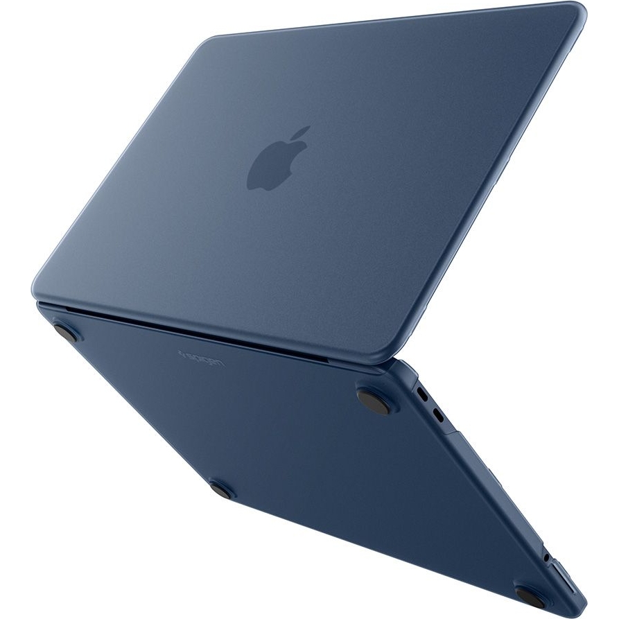 Etui Spigen AirSkin Frost Indigo z precyzyjnymi wycięciami na porty MacBooka
