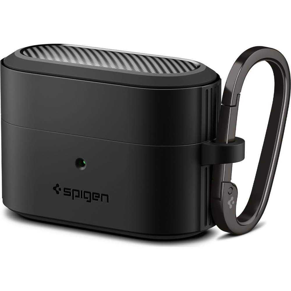Etui Spigen Rugged Armor do Sony WF-1000XM6 z hybrydową konstrukcją i teksturą włókna węglowego, czarny mat