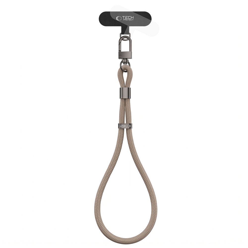 Tech-Protect C11S Rope Wrist Strap, uniwersalny adapter montażowy do etui telefonu, beż