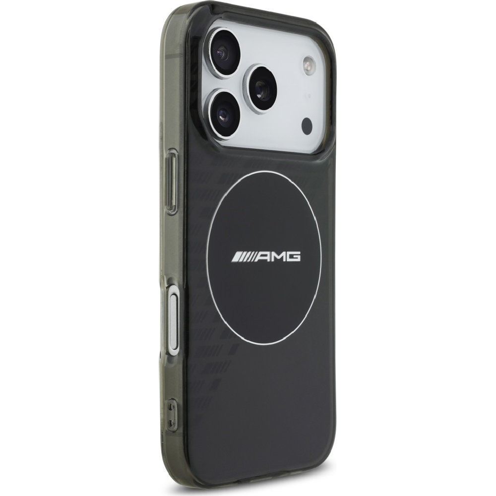 Mercedes AMG Double Layer Transparent MagSafe, technologia MagSafe, pewny uchwyt, szybkie ładowanie, przydymione wzorzyste