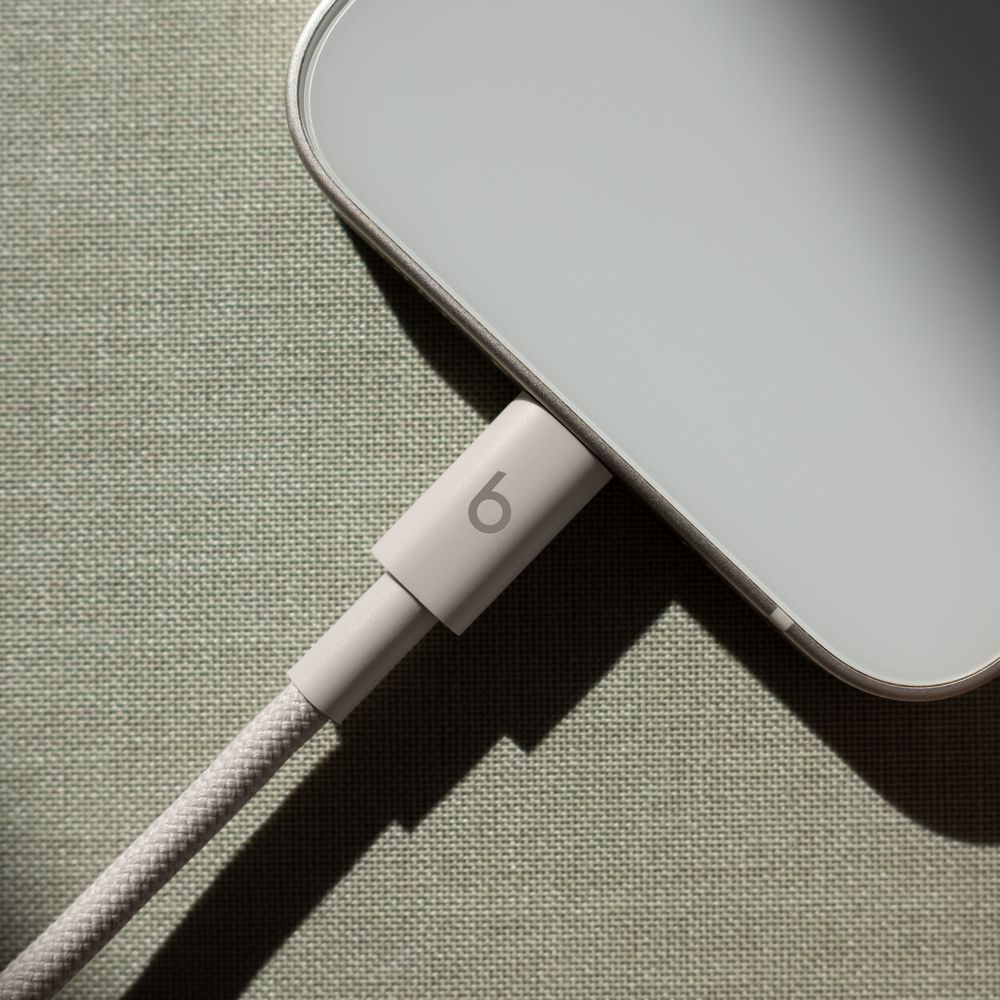 Kabel Apple Beats Woven Cable USB-C do Lightning, PD, 1,5 m, beżowy, plecionka wytrzymałość stabilność użytkowania