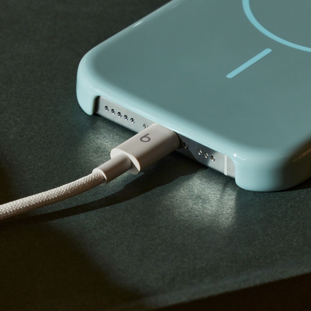 Kabel Apple Beats Woven Cable USB-C do USB-C, 60W, 1,5 m, beżowy, szybki transfer danych, testowana trwałość, niezawodny
