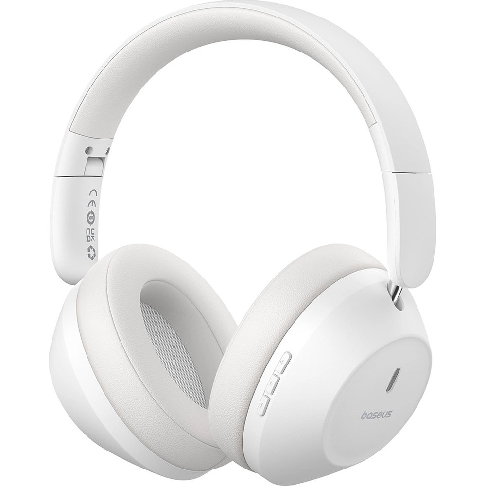 Baseus Bass 30 Max Bluetooth Headphones, przetworniki 40 mm pełne brzmienie dynamiczne, białe