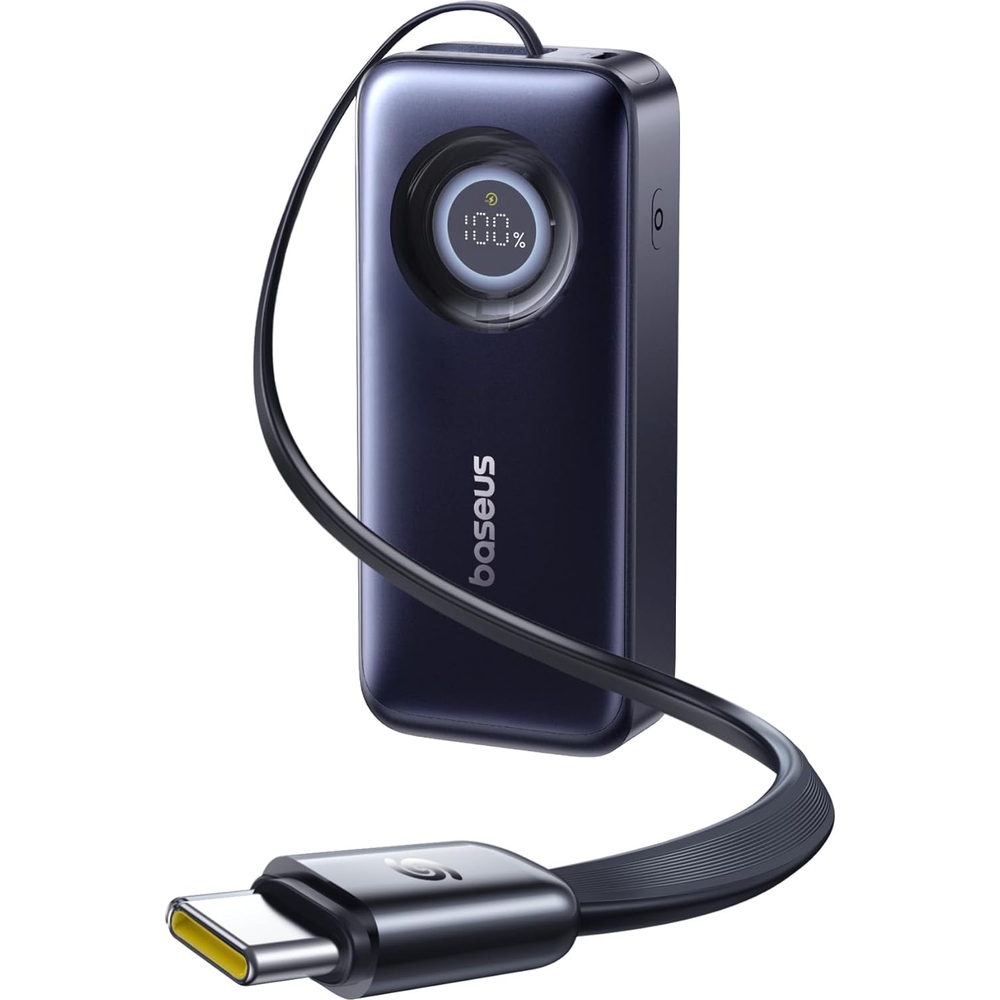 Powerbank Baseus EnerCore CR11, 20 000mAh, 67W, 1x USB-C + zwijany kabel, czarny 