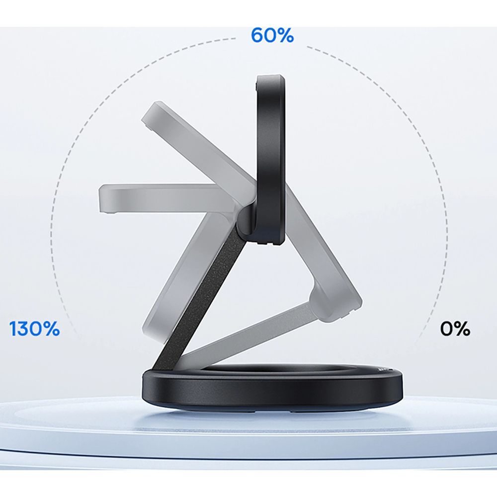 Baseus EnerFill FF11 Foldable Wireless Charger, składana ładowarka z magnetycznym mocowaniem, funkcjonalność każdego dnia, czarny