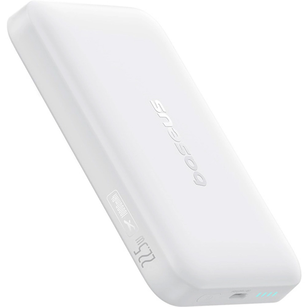 Powerbank indukcyjny Baseus EnerFill FM11 do MagSafe, 15W, 1x USB-C, 22.5W, 10000mAh + kabel USB-C, biały