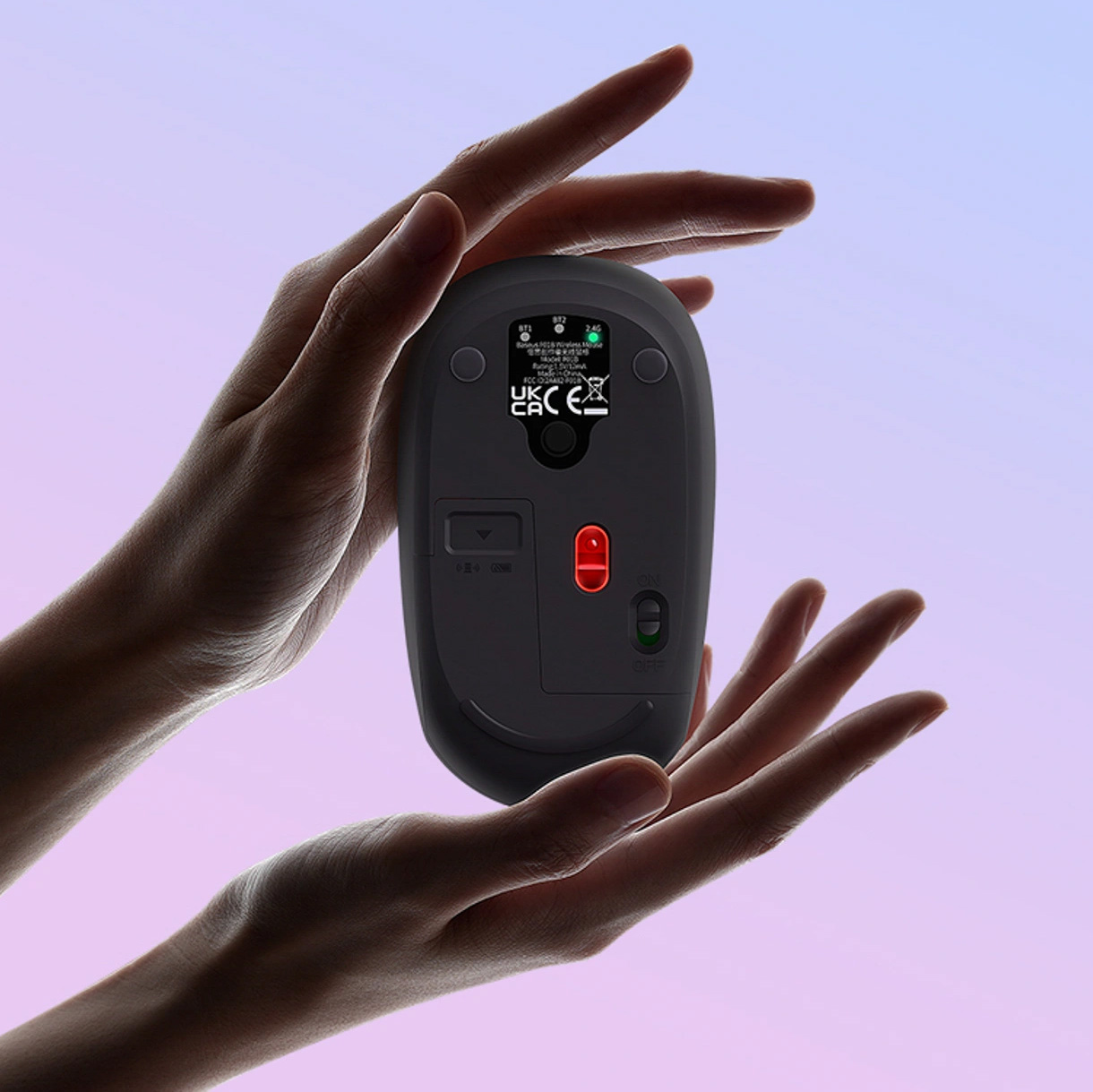 Baseus F01B, Bluetooth mysz kompatybilna z wieloma urządzeniami, szary